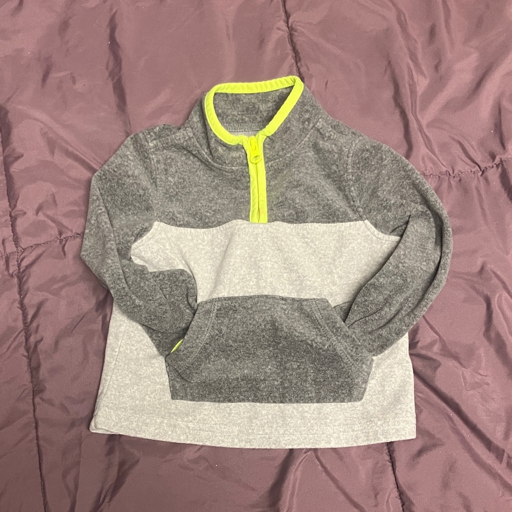 OshKosh B'gosh Gray Pullover with Neon Yellow Trim